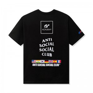 Black Anti Social Social Club ASSC x Gran Turismo Flag Tee | ASSC-11811