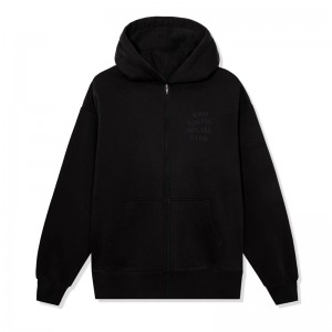 Black Anti Social Social Club Same But Different Zipper Hoodie | ASSC-12100