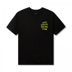 Black Anti Social Social Club Yellow Banded Tee | ASSC-12019