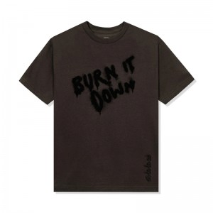 Brown Anti Social Social Club Burn It Down Tee | ASSC-11858