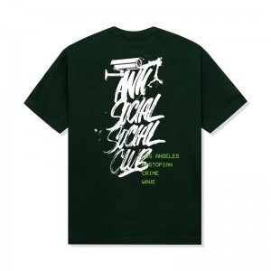 Emerald Anti Social Social Club Dystopian Crime Wave Tee | ASSC-11883