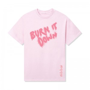 Pink Anti Social Social Club Burn It Down Tee | ASSC-11859