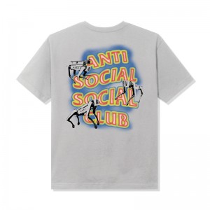 Silver Anti Social Social Club Cyber Dogs Tee | ASSC-11870