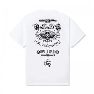 White Anti Social Social Club Feast or Famine Tee | ASSC-11909