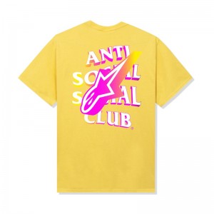 Yellow Anti Social Social Club ASSC x Alpinestars Tucked Tee | ASSC-11800