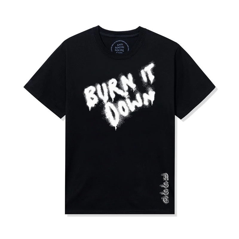 Black Anti Social Social Club Burn It Down Tee | ASSC-11857