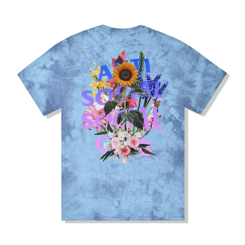 Blue Anti Social Social Club Bouquet For The Old Days Tie Dye Tee | ASSC-11849