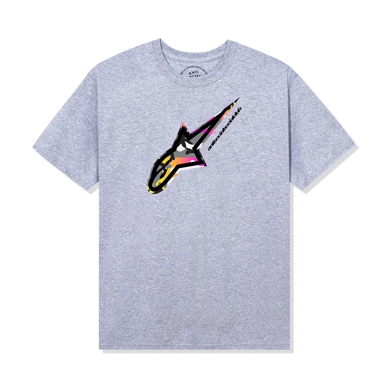 Grey Anti Social Social Club ASSC x Alpinestars Apex Tee | ASSC-11796