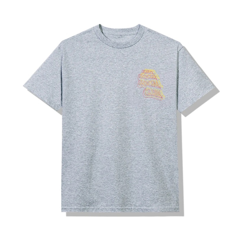 Grey Anti Social Social Club Neon Lights And A Lot Of Rain Tee | ASSC-11940