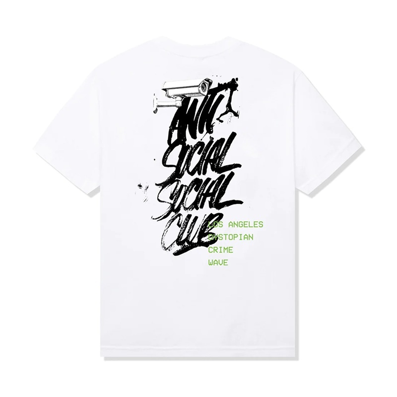 White Anti Social Social Club Dystopian Crime Wave Tee | ASSC-11884