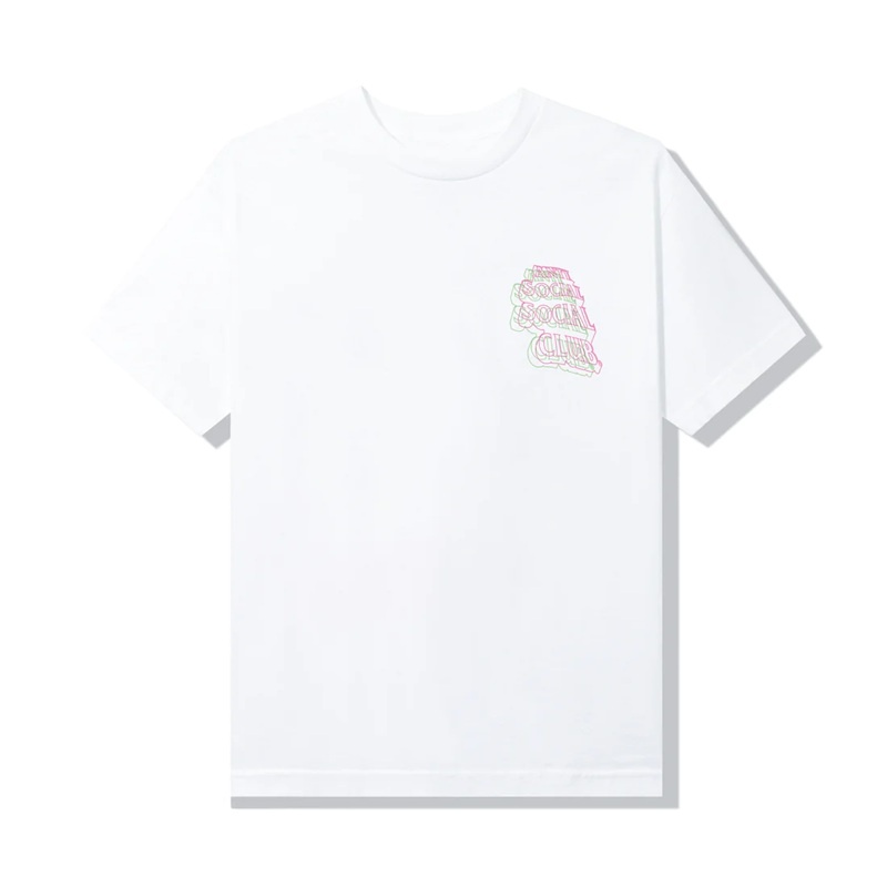 White Anti Social Social Club Neon Lights And A Lot Of Rain Tee | ASSC-11941