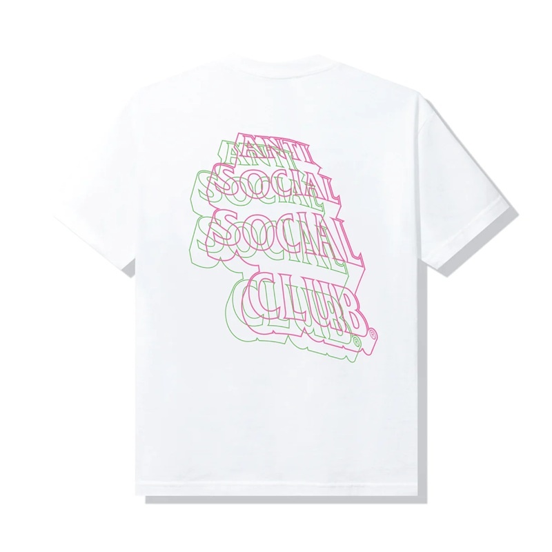 White Anti Social Social Club Neon Lights And A Lot Of Rain Tee | ASSC-11941