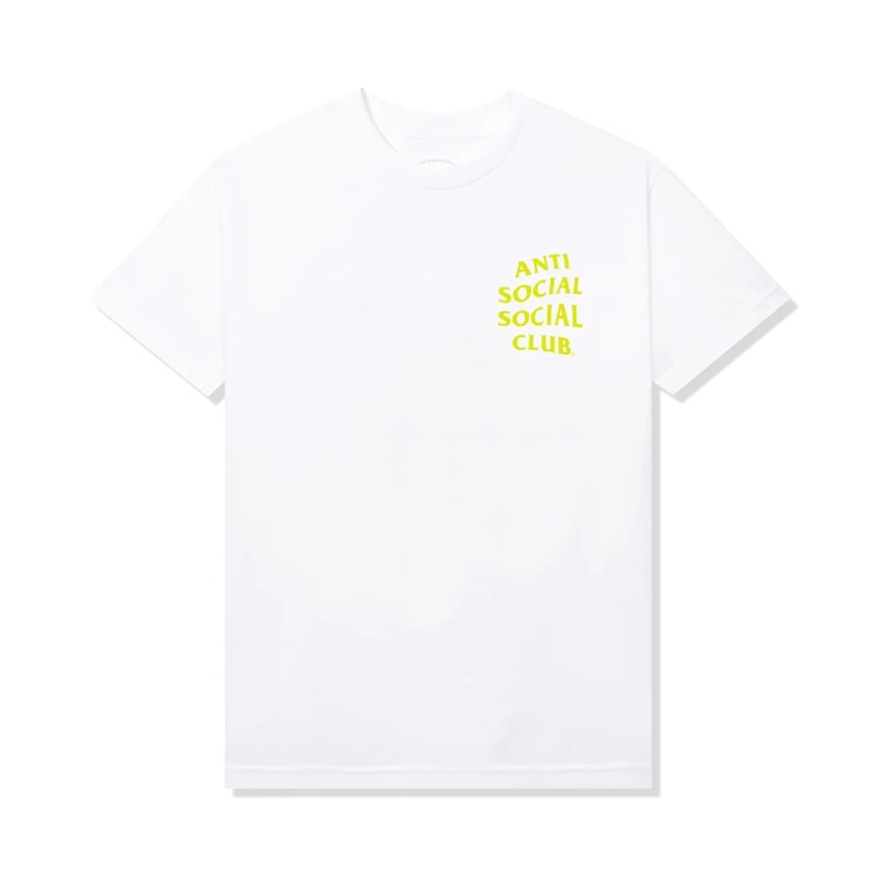 White Anti Social Social Club Yellow Banded Tee | ASSC-12021